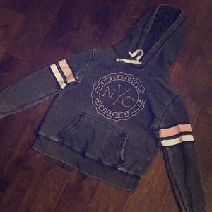 . ° black stripped hoodie.